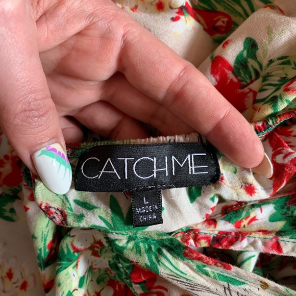 Rayon summer dress crisscross back parrot print M - Picture 4 of 4